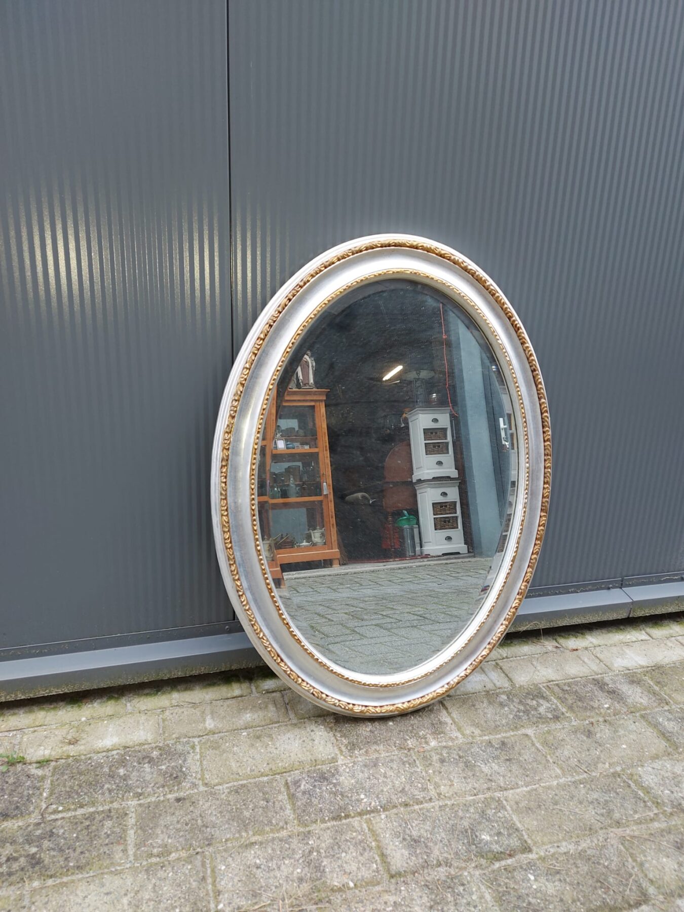 Ovale spiegel met goud en zilver - Afbeelding 3