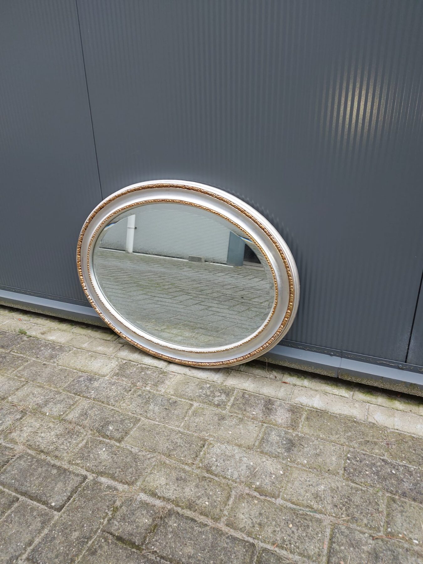 Ovale spiegel met goud en zilver - Afbeelding 4