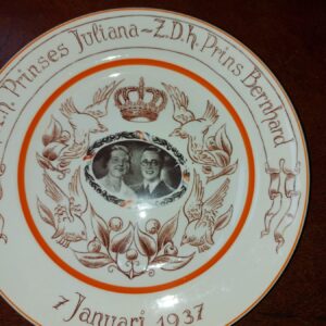 Wandbord Prinses Juliana en prins Bernhard