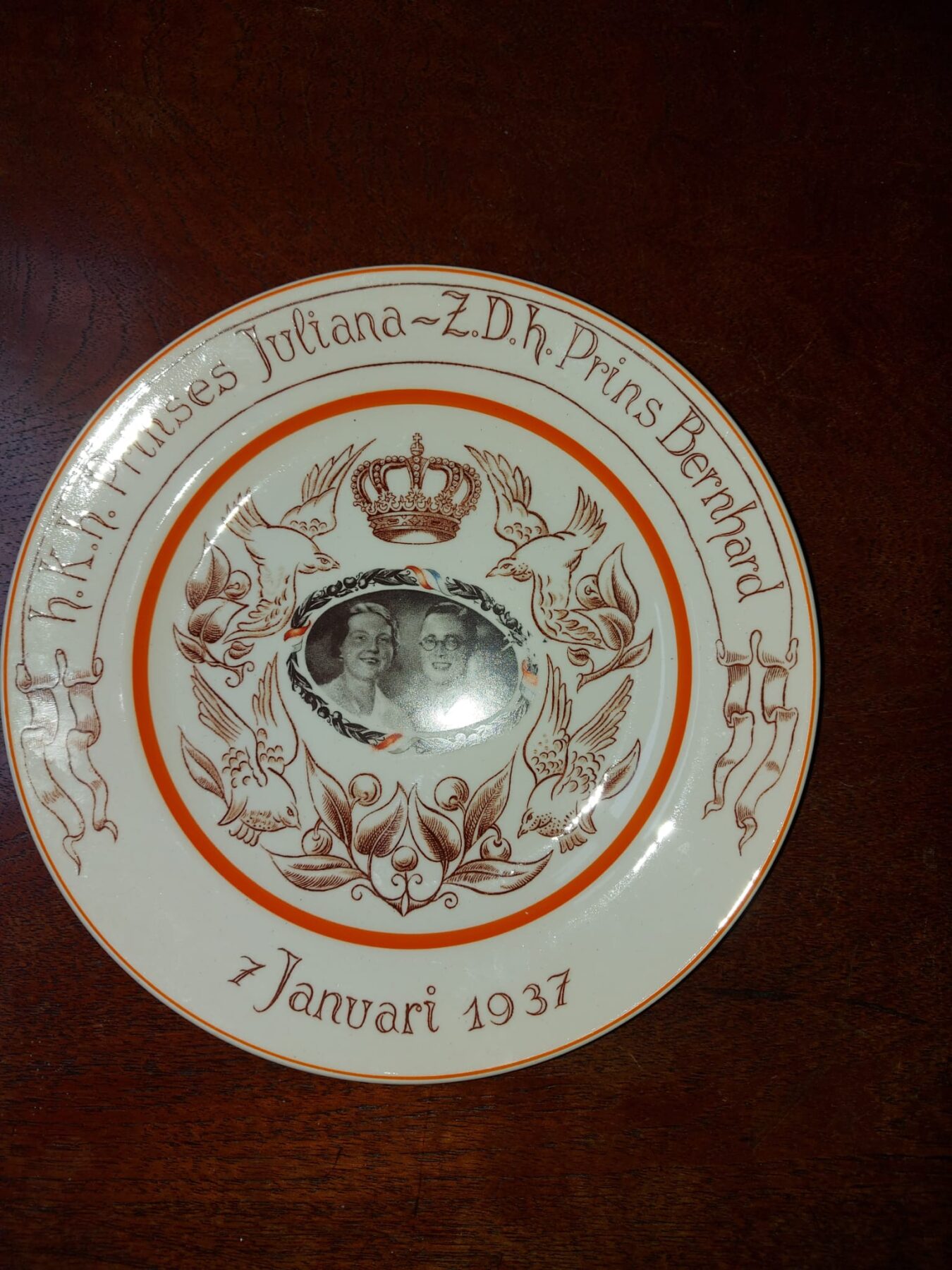 Wandbord Prinses Juliana en prins Bernhard - Afbeelding 3